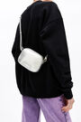 Minibolso piel plateado Minibolso piel plateado